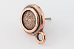 34ss Olivine/Antique Copper Tierracast Bezel Ear Post with Loop #CKC316-General Bead