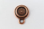 34ss Antique Copper Tierracast Bezel Ear Post with Loop #CKC316-General Bead