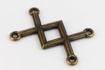 28mm Antique Brass Tierracast Pewter Criss-Cross Link #CKE452-General Bead