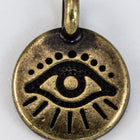 16.6mm Antique Brass Tierracast Evil Eye Charm #CKD354-General Bead