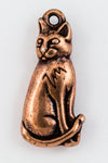 22mm Antique Copper Tierracast Pewter Sitting Cat Charm #CKD368-General Bead