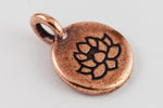17mm Antique Copper Tierracast Lotus Charm #CK620-General Bead