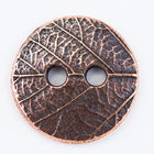 17mm Antique Copper TierraCast Round Leaf Button (20 Pcs) #CK630-General Bead