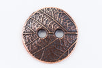 17mm Antique Copper TierraCast Round Leaf Button (20 Pcs) #CK630-General Bead