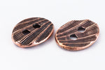 17mm Antique Copper TierraCast Oval Shell Button (20 Pcs) #CK631-General Bead