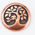 17mm Antique Copper TierraCast Bird in a Tree Button (15 Pcs) #CK642-General Bead