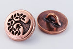 12mm Antique Copper TierraCast Bird in a Tree Button (20 Pcs) #CK647-General Bead