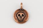 17mm Antique Copper TierraCast Skull Charm (20 Pcs) #CK828-General Bead