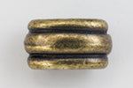 6mm x 2mm Antique Brass Tierracast Deco Barrel (10 Pcs) #CKE416-General Bead