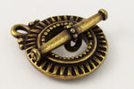 17.5mm Antique Brass Tierracast Pewter Sunburst Toggle Clasp #CK074-General Bead