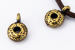 8mm Antique Brass TierraCast Hammered Spacer Bail (20 Pcs) #CK730-General Bead
