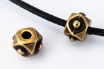 4mm Antique Brass TierraCast Faceted Cube Bead (50 Pcs) #CK754-General Bead
