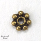 5mm Antique Brass Tierracast Pewter Beaded Daisy Spacer #CKF207-General Bead