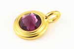 34ss Swarovski Amethyst/Bright Gold TierraCast Stepped Bezel Charm (10 Pcs) #CK795-General Bead