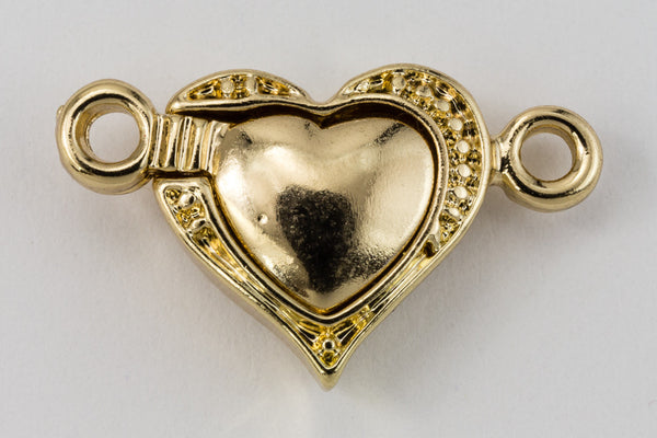Heart Magnetic Clasp Silver Nickel-Free Plated