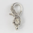 25mm x 11.5mm Bright Silver Pavé Crystal Infinity Symbol Lobster Clasp #CLB171-General Bead