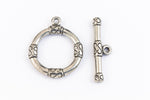 26mm x 28mm Antique Silver Pewter Toggle Clasp (25 Pcs) #CLB195-General Bead