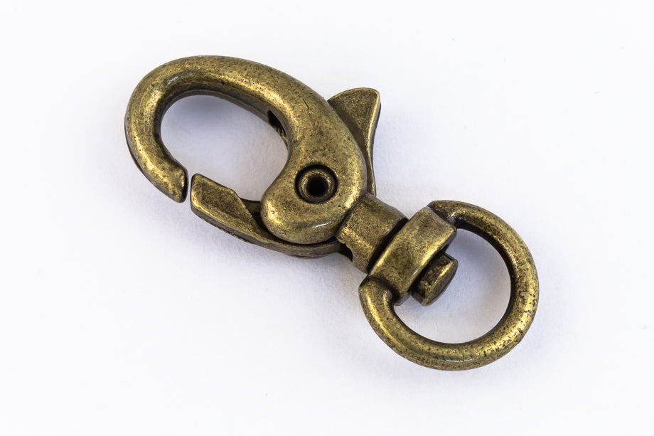 30mm x 15mm Antique Brass Swivel Lobster Clasp #CLE200 – General Bead