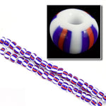 9/0 Red/White/Blue Stripe Czech Seed Bead (1/2 Kilo) Preciosa #03390