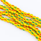 11/0 Opaque Yellow/Green/Red Stripe Czech Seed Bead (5 Gm, Hank, 1/4 Kilo) #CSG419