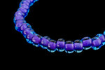 8/0 Purple Lined Aqua Czech Seed Bead (1/2 Kilo) #BL003