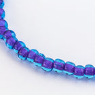 8/0 Purple Lined Aqua Czech Seed Bead (1/2 Kilo) #BL003