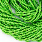 11/0 Opaque Leaf Green Czech Seed Bead (10 Gm, Hank, 1/2 Kilo) #CSG008-General Bead