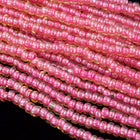 8/0 Pink Lined Topaz Czech Seed Bead (1/2 Kilo) #BL040