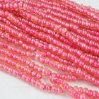 8/0 Pink Lined Topaz Czech Seed Bead (1/2 Kilo) #BL040