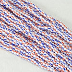 12/0 Opaque Red/White/Blue Stripe Czech Seed Bead (1/4 Kilo) Preciosa #03930