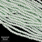 11/0 Opaque White/Green Stripe Czech Seed Bead (10 Gm, Hank, 1/2 Kilo) #CSG189-General Bead
