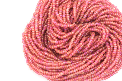 10/0 Matte Transparent Rose AB Czech Seed Bead (1/2 Kilo) #BL1175