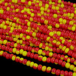 10/0 Opaque Red/Yellow Czech Seed Bead (1/2 Kilo) #BL528