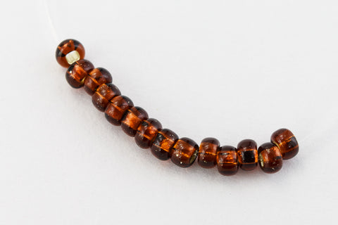 6/0 Silver Lined Dark Smoked Topaz Czech Seed Bead (1/2 Kilo) Preciosa #17140