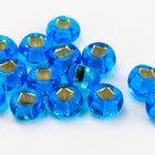 6/0 Silver Lined Aqua Czech Seed Bead (1/2 Kilo) Preciosa #67150