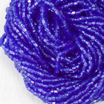 9/0 Luster Transparent Sapphire 3-Cut Czech Seed Bead (10 Gm, Hank, 10 Hanks) #CSP048-General Bead