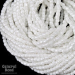 12/0 Opaque Chalk White 3-Cut Czech Seed Bead (5 Gm, Hank, 10 Hanks) #CSR033-General Bead