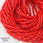 12/0 Opaque Chinese Red 3-Cut Czech Seed Bead (5 Gm, Hank, 10 Hank) #CSR089-General Bead