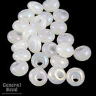 8/0 Opal White AB Czech Raindrop-General Bead