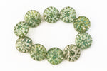 14mm Opal Green/Mercury Dahlia Bead (10 Pcs) #CZL206-General Bead