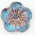 21mm Translucent Dark Aqua/Copper Hibiscus Flower Bead (1 or 6 Pcs) #CZL904-General Bead