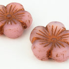 21mm Opal Rose/Copper Hibiscus Flower Bead (1 or 6 Pcs) #CZL906-General Bead