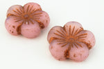 21mm Opal Rose/Copper Hibiscus Flower Bead (1 or 6 Pcs) #CZL906-General Bead