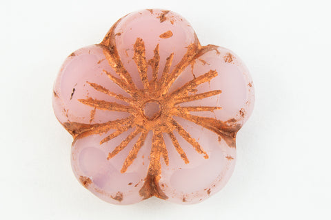 21mm Opal Rose/Copper Hibiscus Flower Bead (1 or 6 Pcs) #CZL906-General Bead