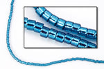 DB608- 10/0 Dyed Silver Lined Blue Zircon Miyuki Delica Beads (50 Gm, 250 Gm)