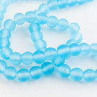 4mm Matte Transparent Aqua Druk Bead #GAB135-General Bead