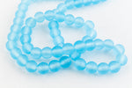 4mm Matte Transparent Aqua Druk Bead #GAB135-General Bead