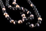 4mm Jet Amethyst Gold Druk Bead (50 Pcs) #GAB143-General Bead