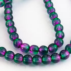4mm Two Tone Purple/Green Druk Bead (50 Pcs) #GAB158-General Bead
