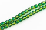 4mm Two Tone Green/Yellow Druk Bead #GAB160-General Bead